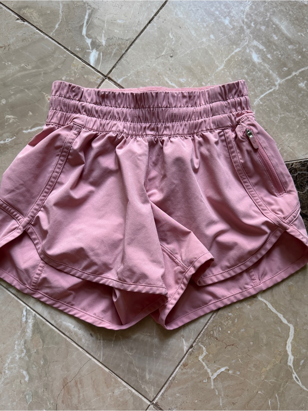 lululemon Hotty Hot Shorts Dusty Pink Elastic-Waist Athletic Shorts
